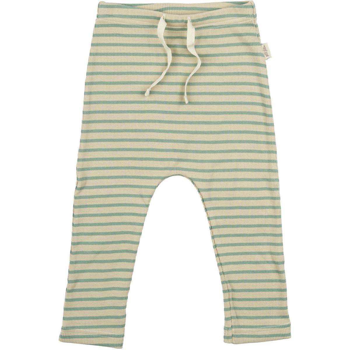 Petit Piao Granite GreenDark Off White Pants Modal Striped