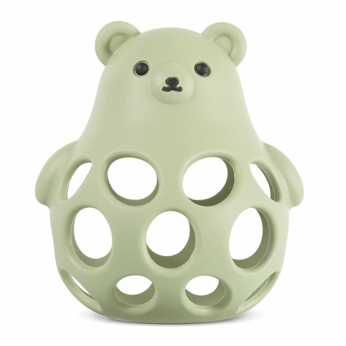 Silicone Bear 3-In-1 Teether OliveGreen