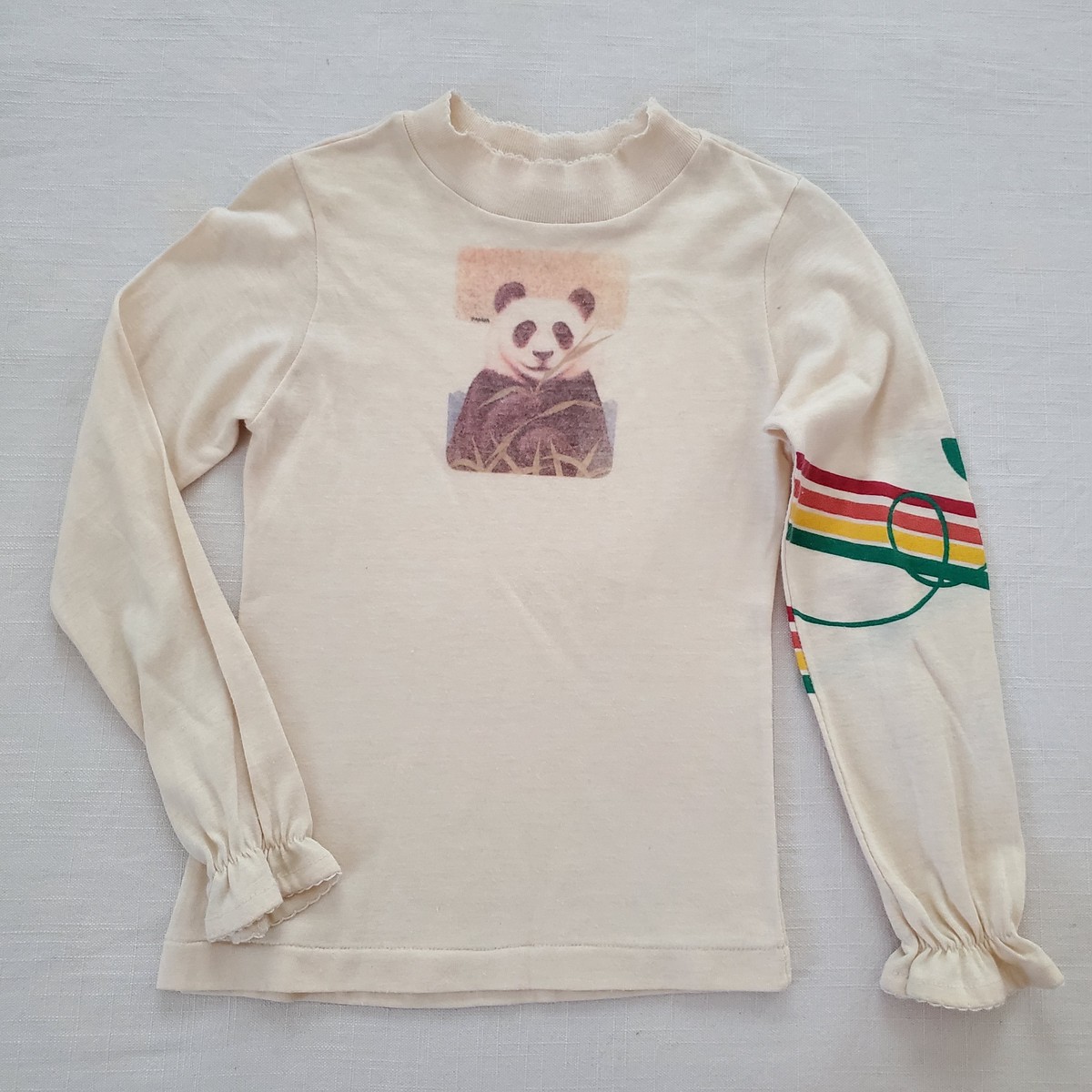 Vintage 70s Panda Long Sleeve Shirt 5t