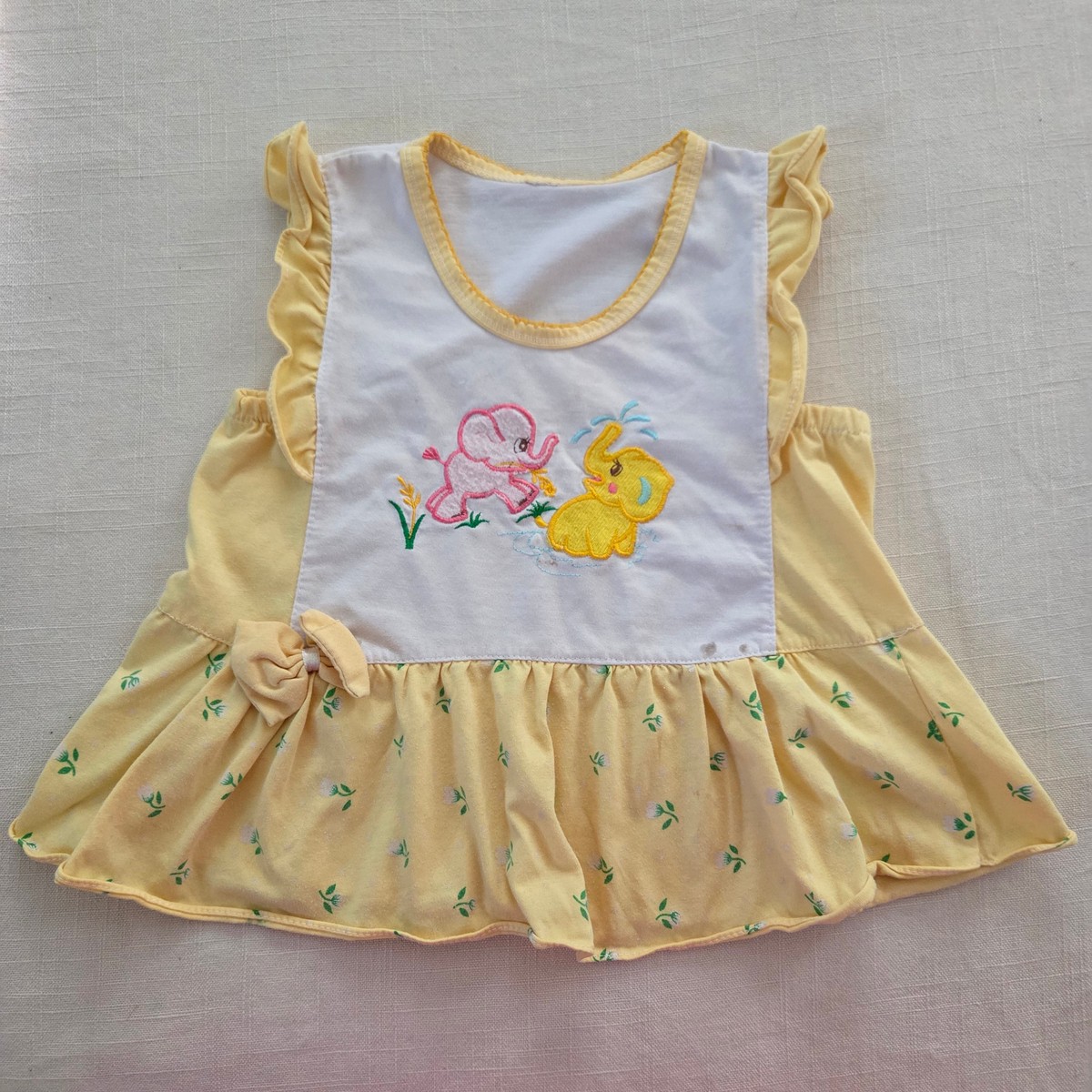 Vintage Elephants Floral Sleeveless Top 2t