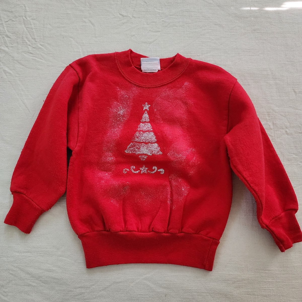 Y2k Christmas Tree Red Crewneck 3t4t