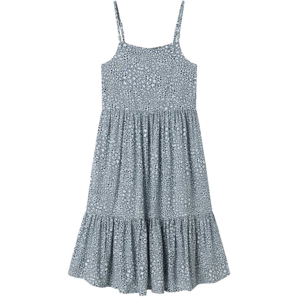 Name It Aqua Gray Leo Jilli Strap Midi Dress