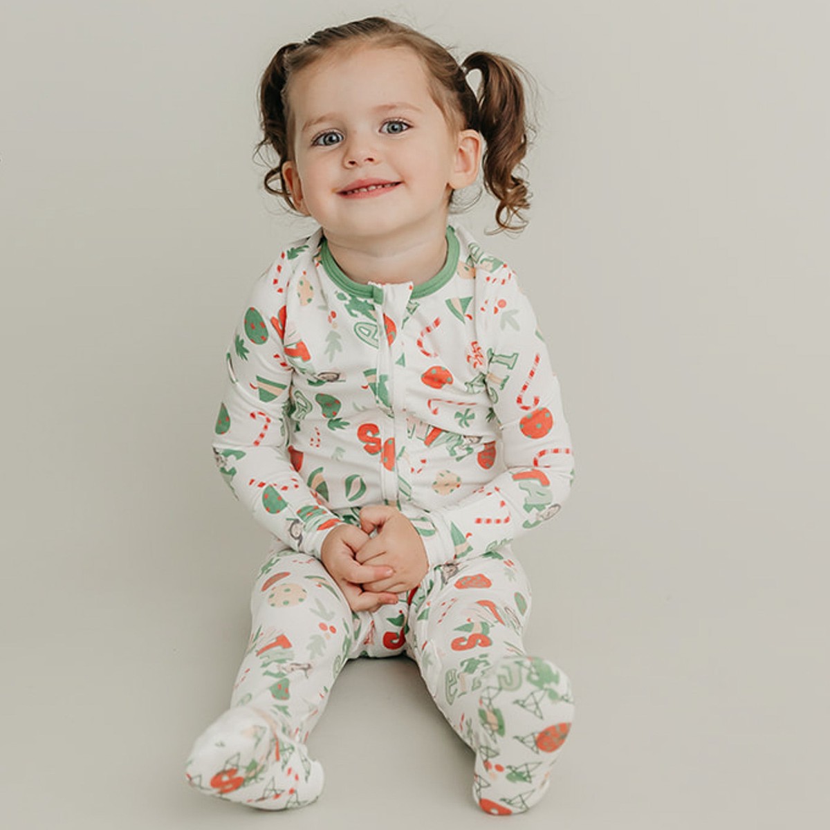Zip-Up Footie Pajama - Elf Newborn