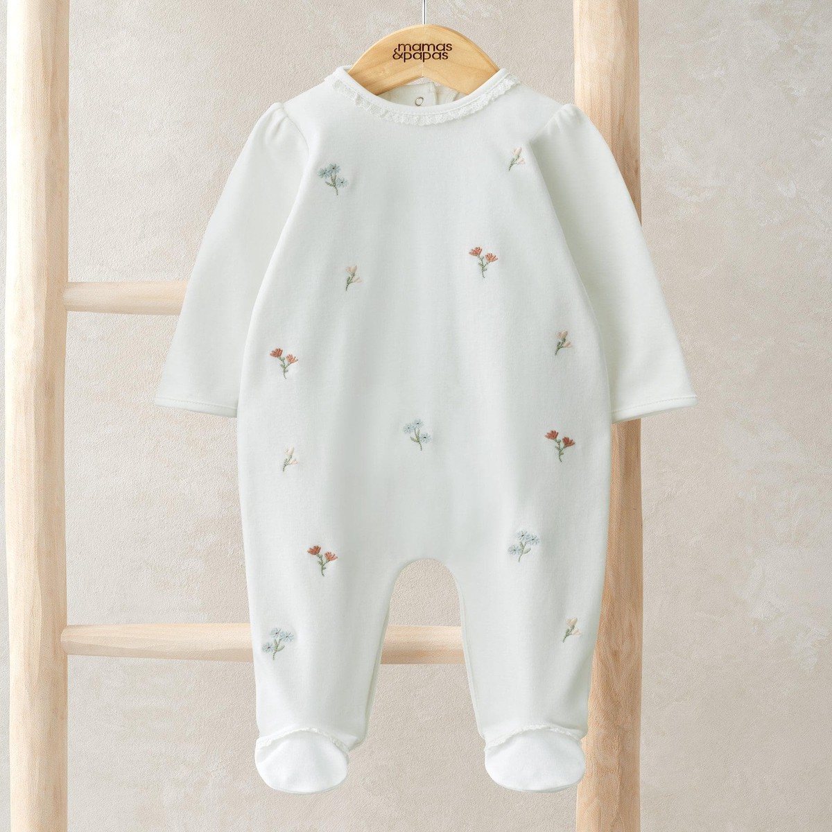 Embroidered Flower All In One Newborn
