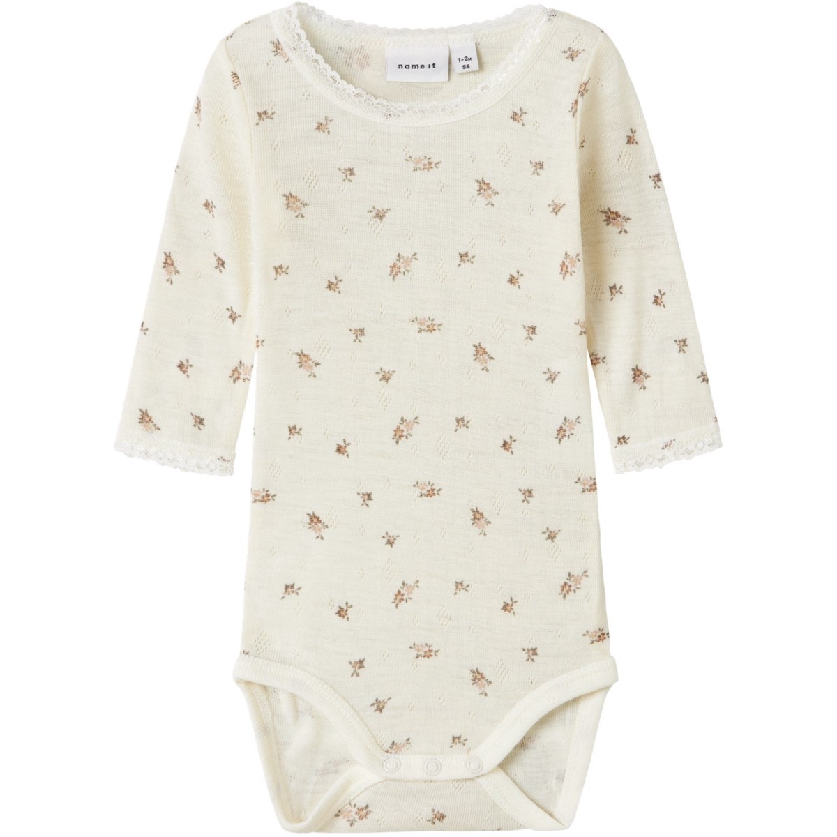 Name It Snow White Small Flowers Nbfwang Wool Needle Ls Body Noos