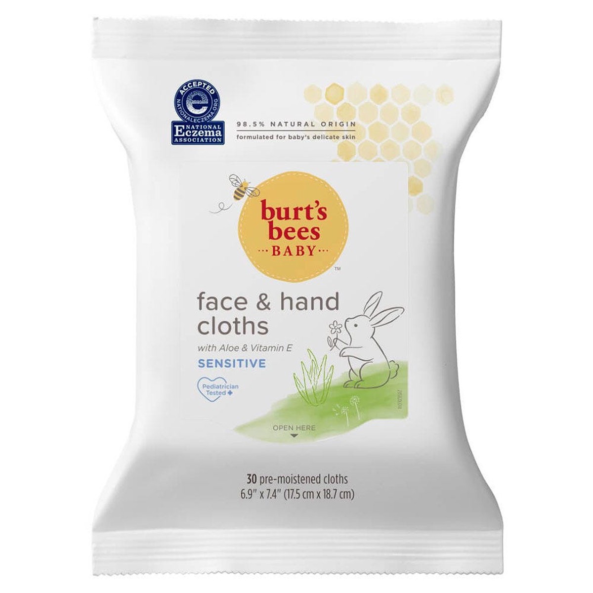 BurtS Bees Baby Face Hand Cloths - 30 Wipe