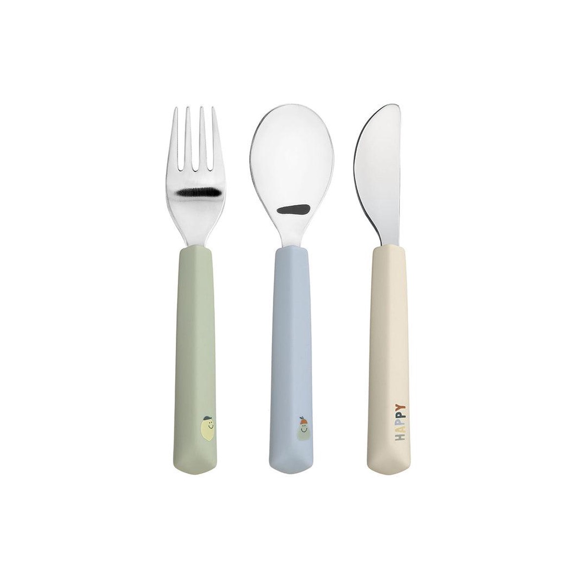 Lassig Cutlery with Silicone Handle - Happy Fruits - Lemon