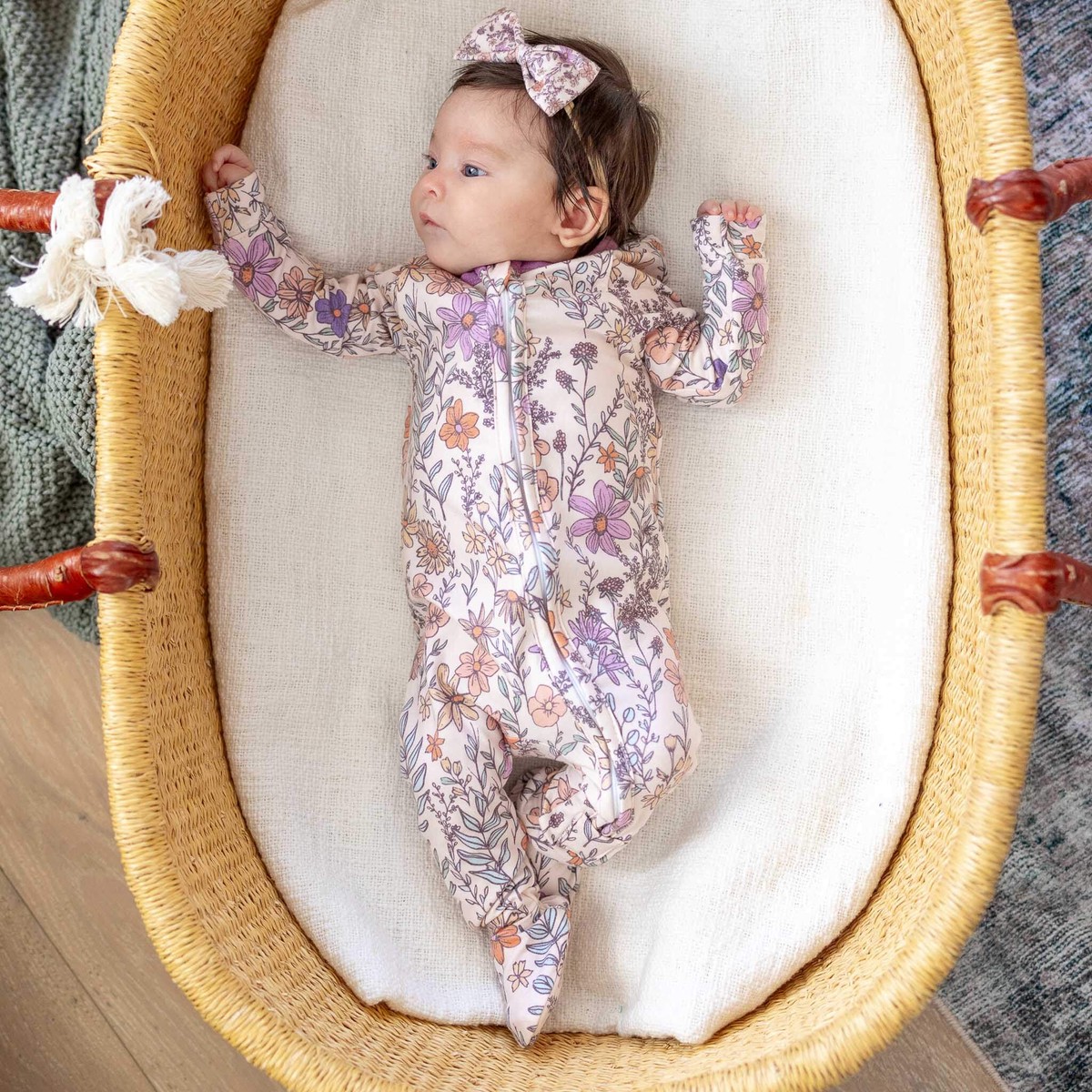 Zip-Up Footie Pajama - Flora Newborn