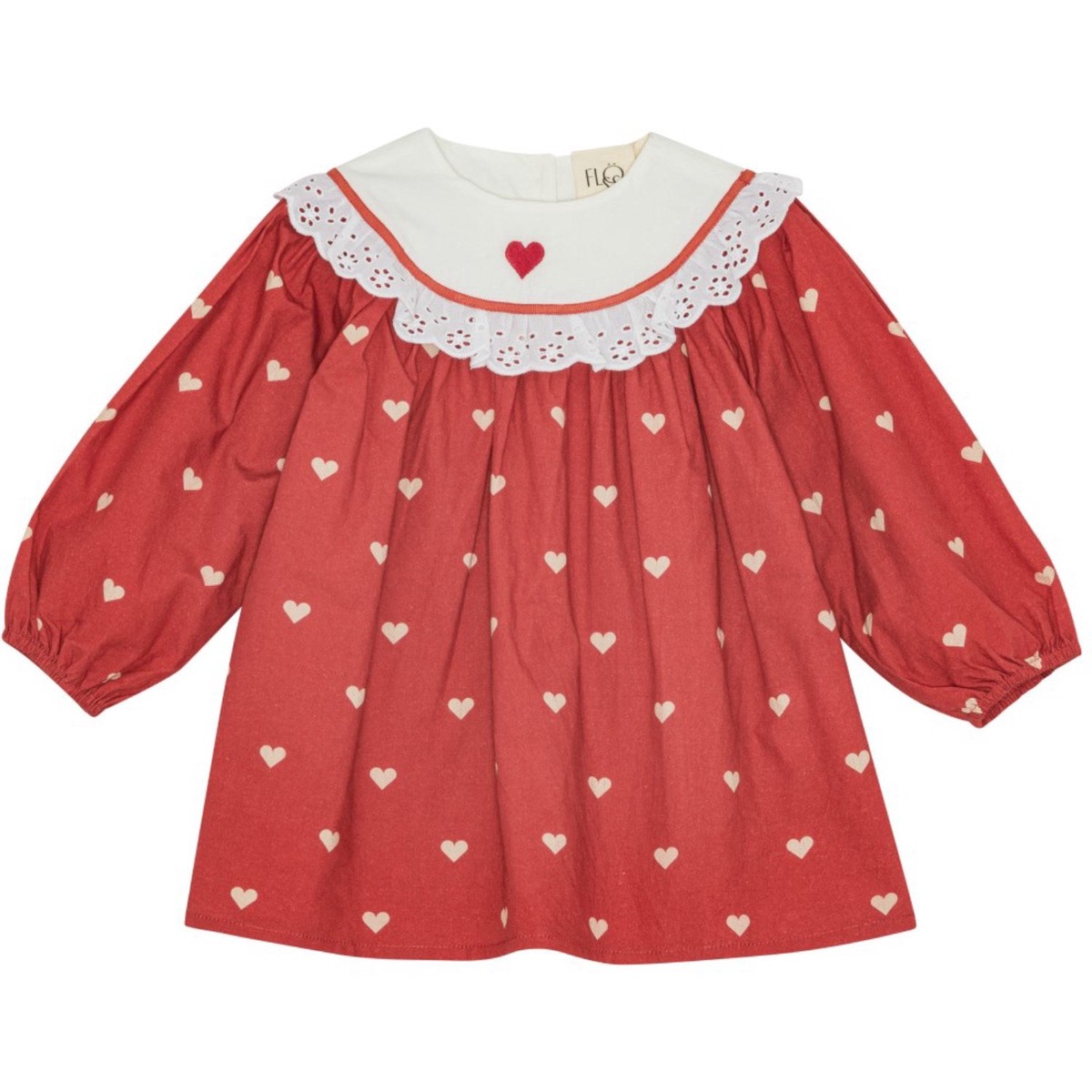 Flss Poppy RedSoft White Ellen Dress
