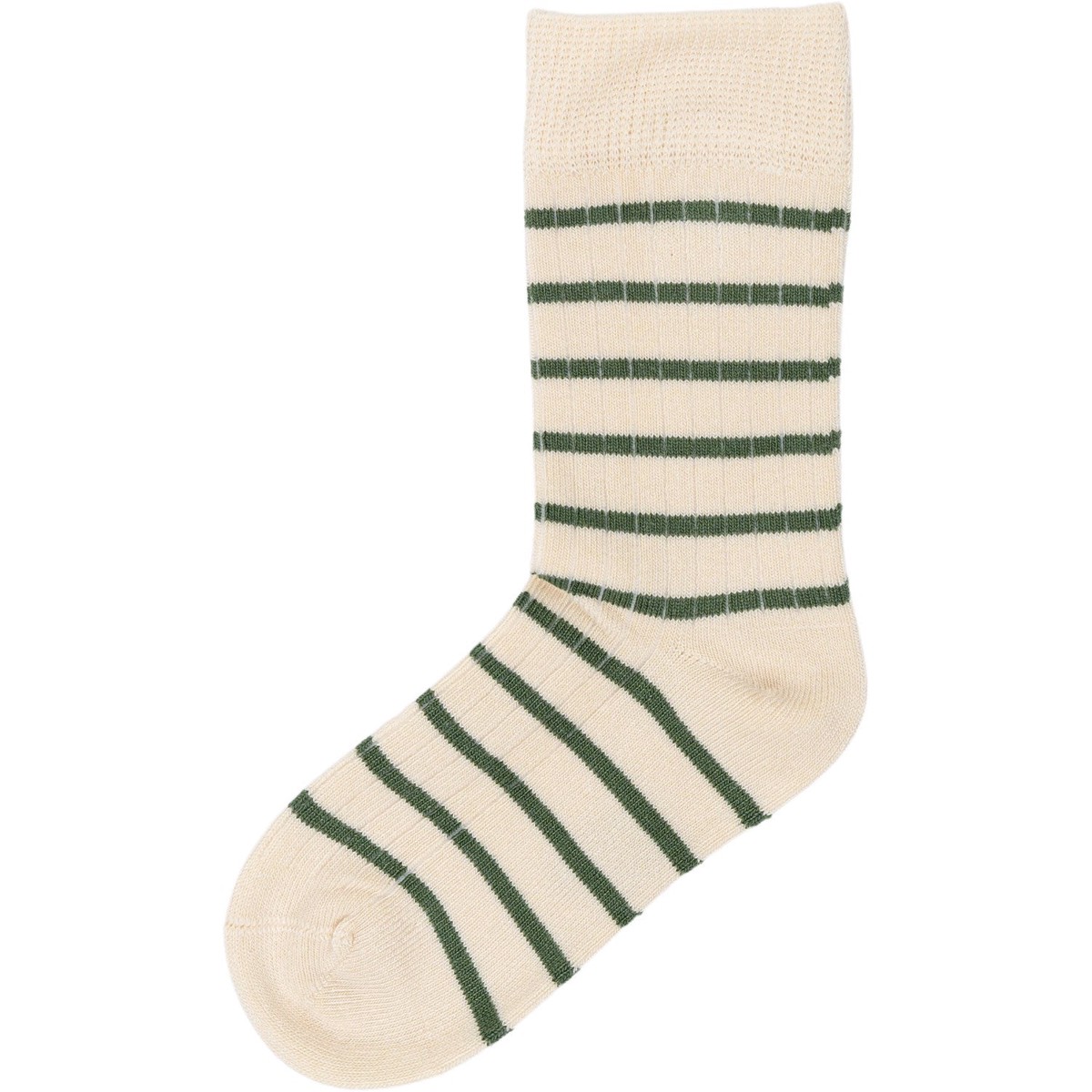 minipop Emerald GreenOff White Bamboo Socks Stripe