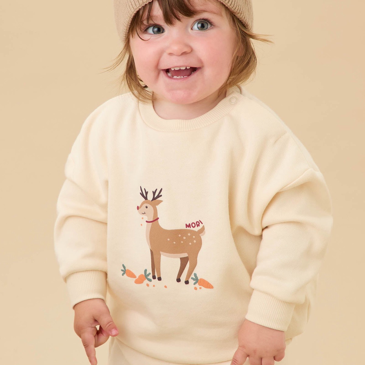 Reindeer Oversized Sweatshirt Ecru