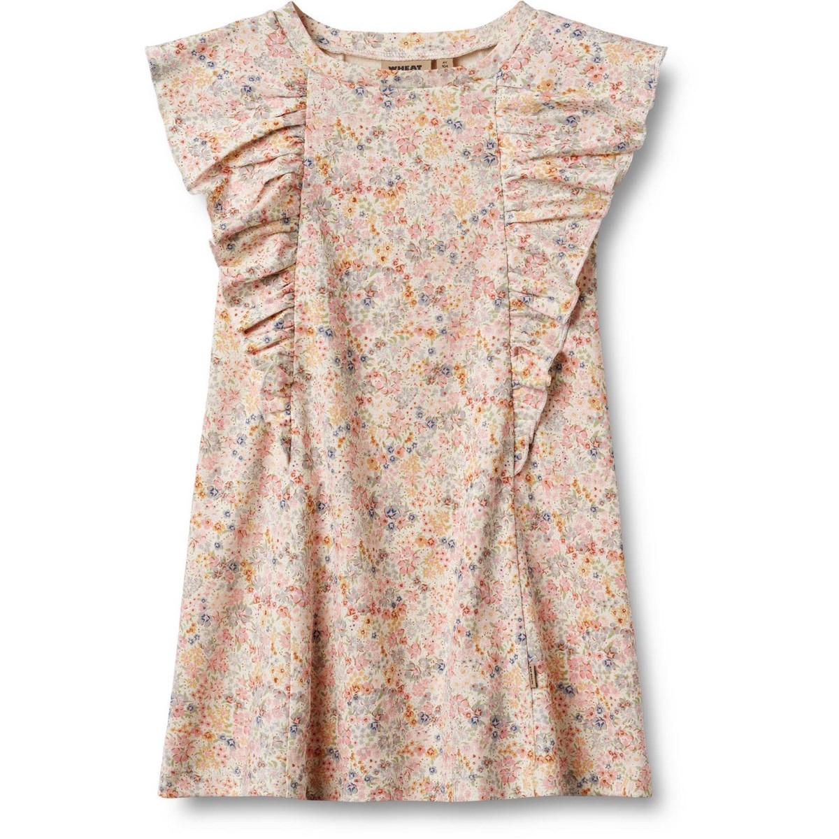 Wheat Bright Flowers Jersey Dress Ruffle Shirley 3 y