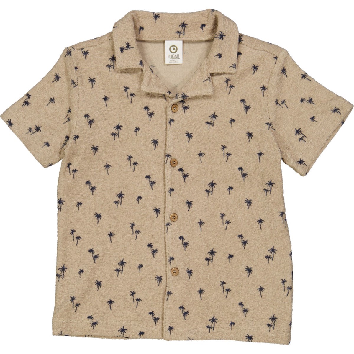 Msli Cashmere Night Blue Palm Shirt
