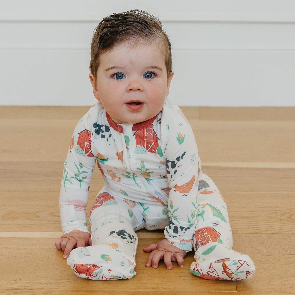 Zip-Up Footie Pajama - Farmstead Newborn