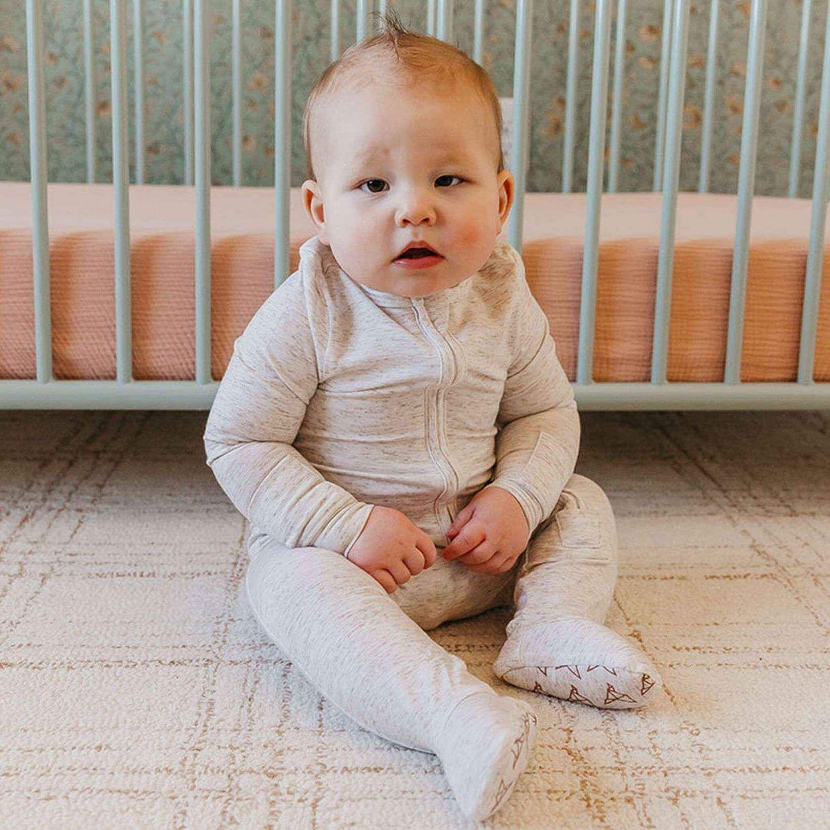 Zip-Up Footie Pajama - Oat Newborn