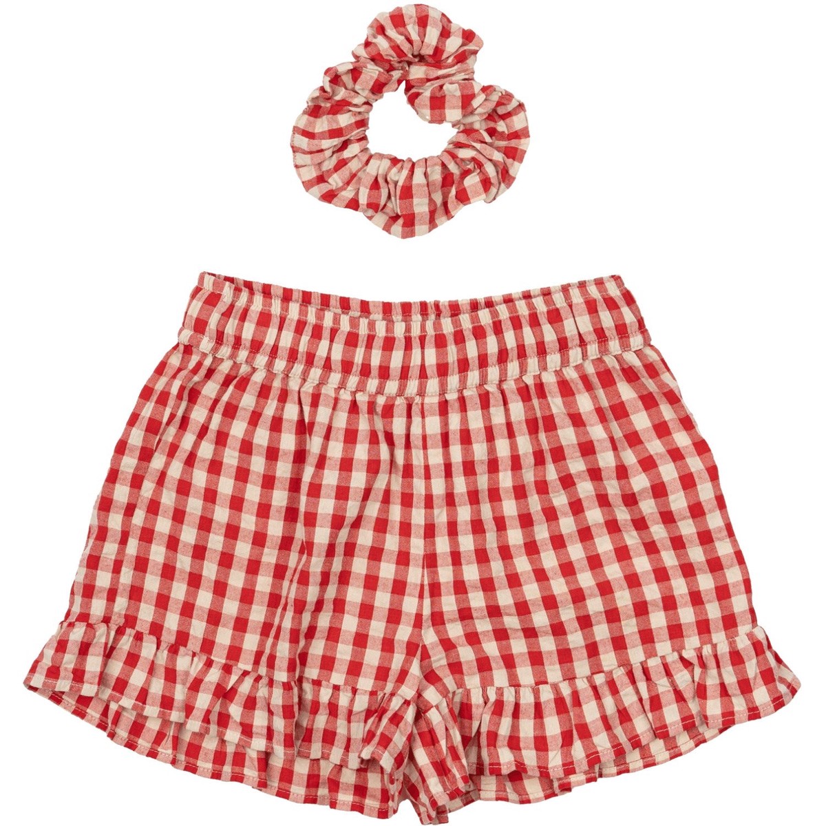 The New Poppy Red Check Nally Shorts 3-4 y