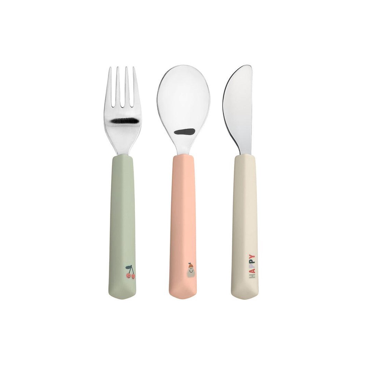 Lassig Cutlery with Silicone Handle - Happy Fruits - Cherry