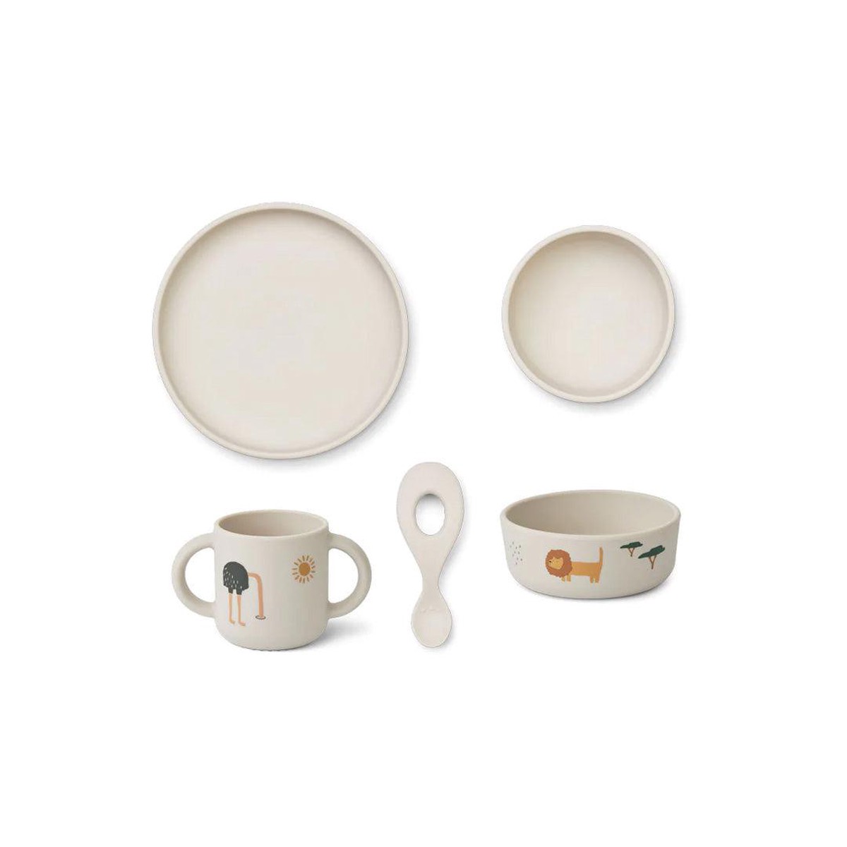 Liewood Vivi Printed Silicone Set - Safari - Sandy Mix