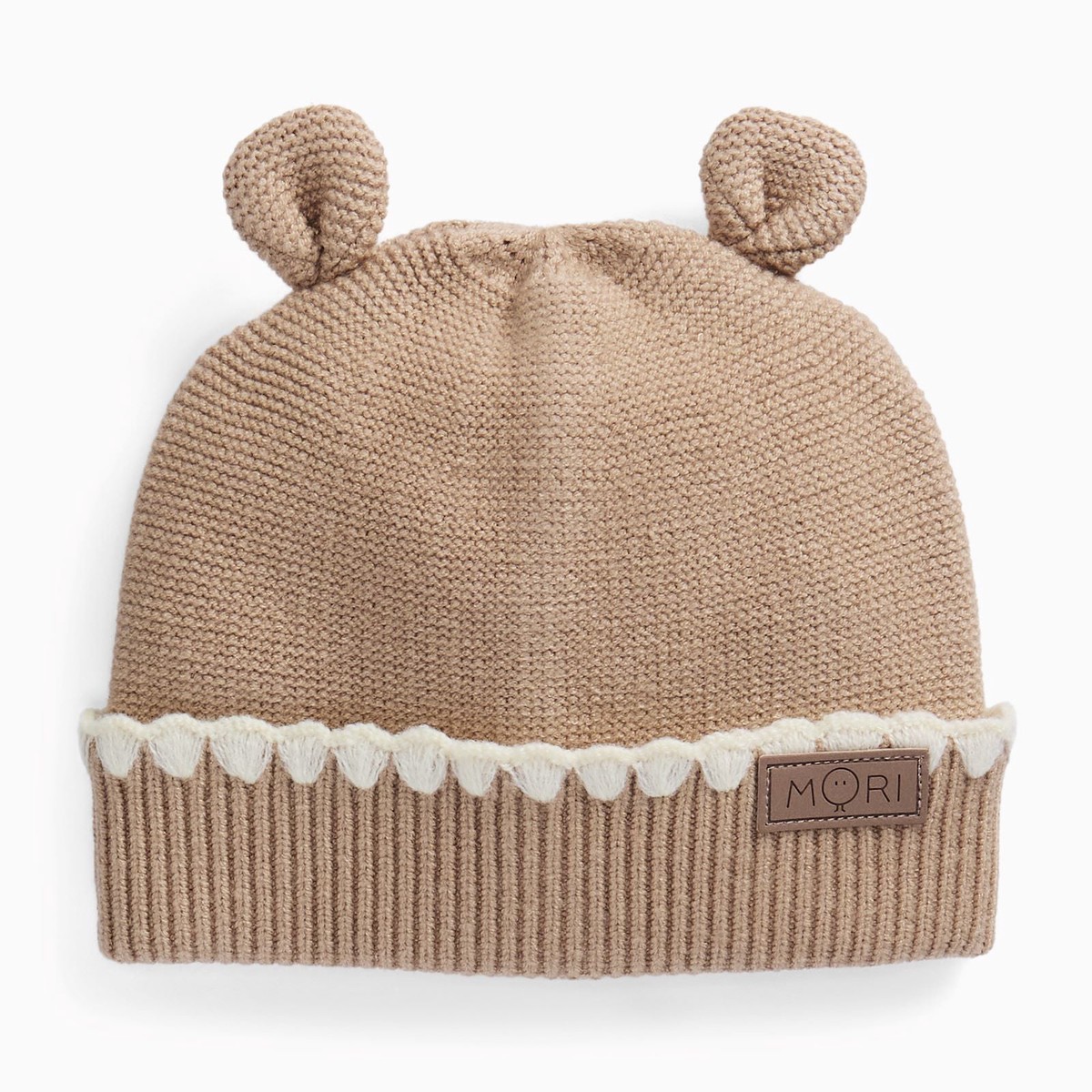 Bear Hat With Embroidery Stitch Brown