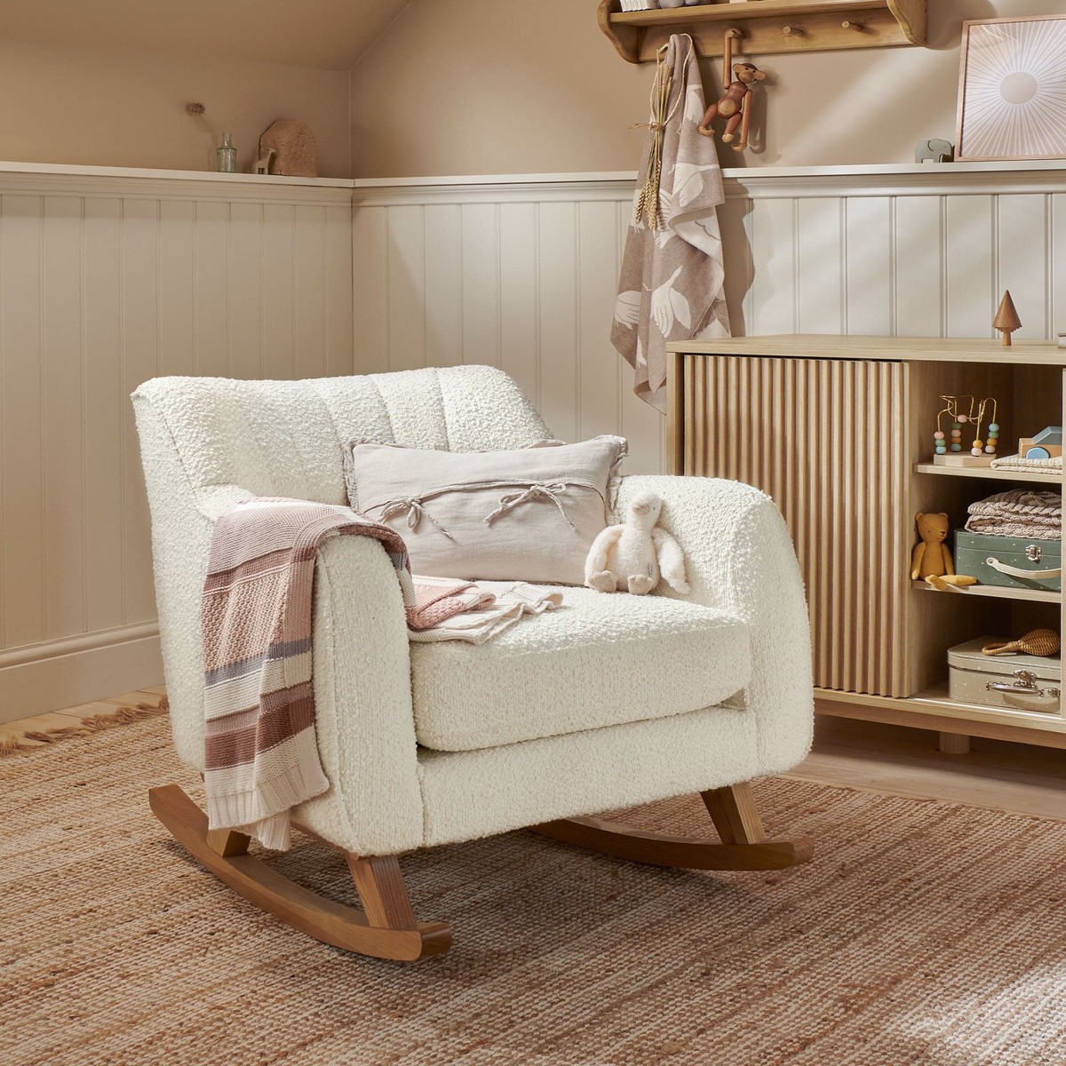 Hilston Nursing Chair - Oyster Chenille Boucle