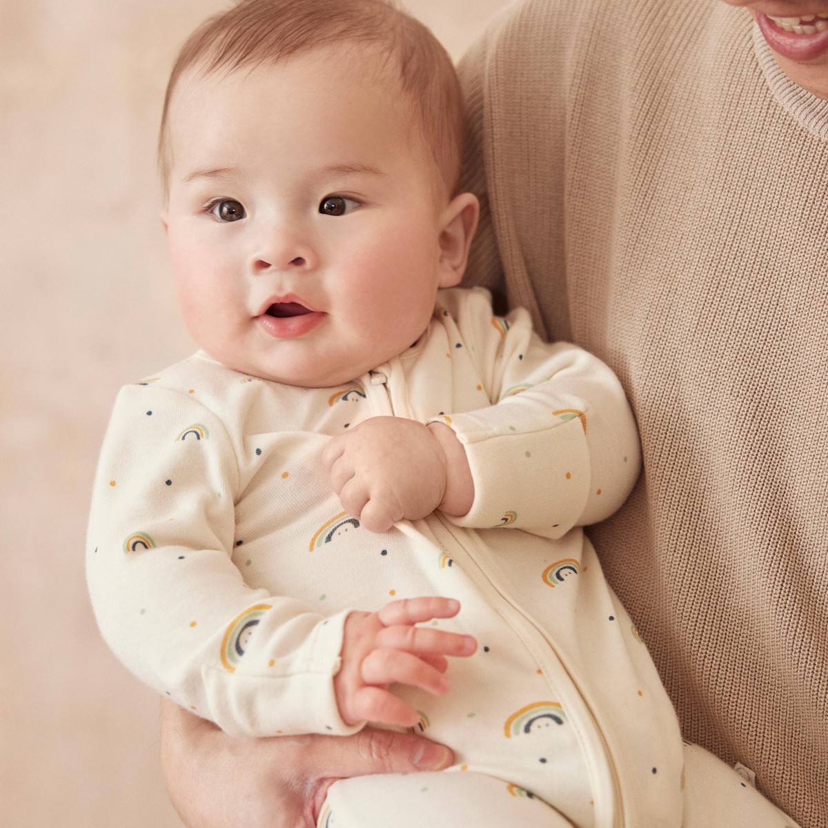 Rainbow Clever Zip Up Sleepsuit RainbowNewborn