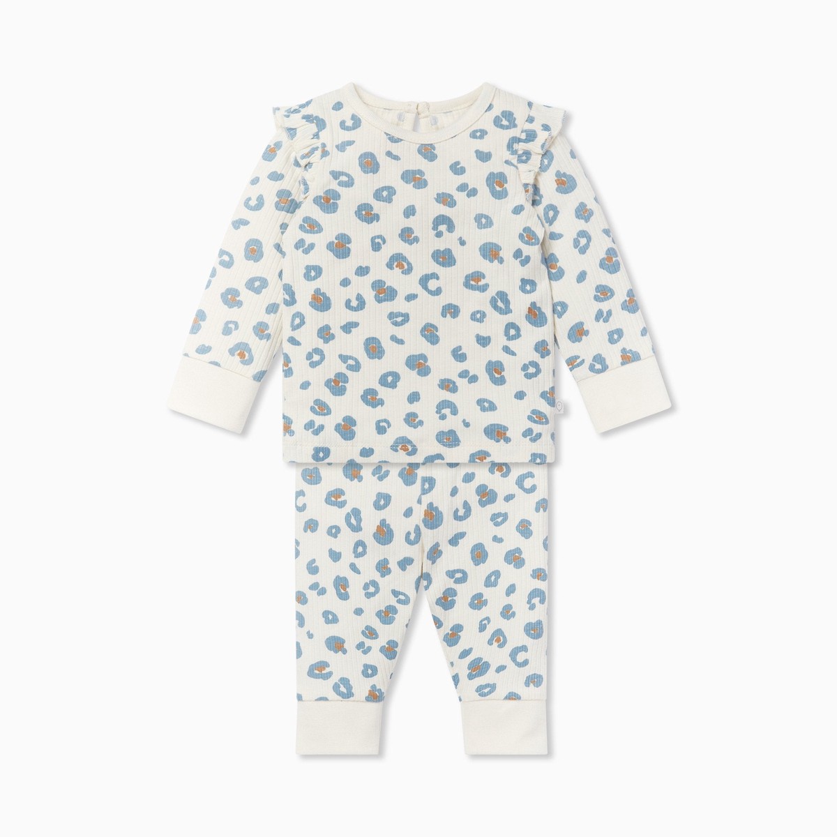 Leopard Ribbed Frill Pyjamas Leopard