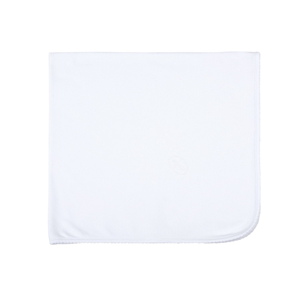 Blessed Embroidered Receiving Blanket - White