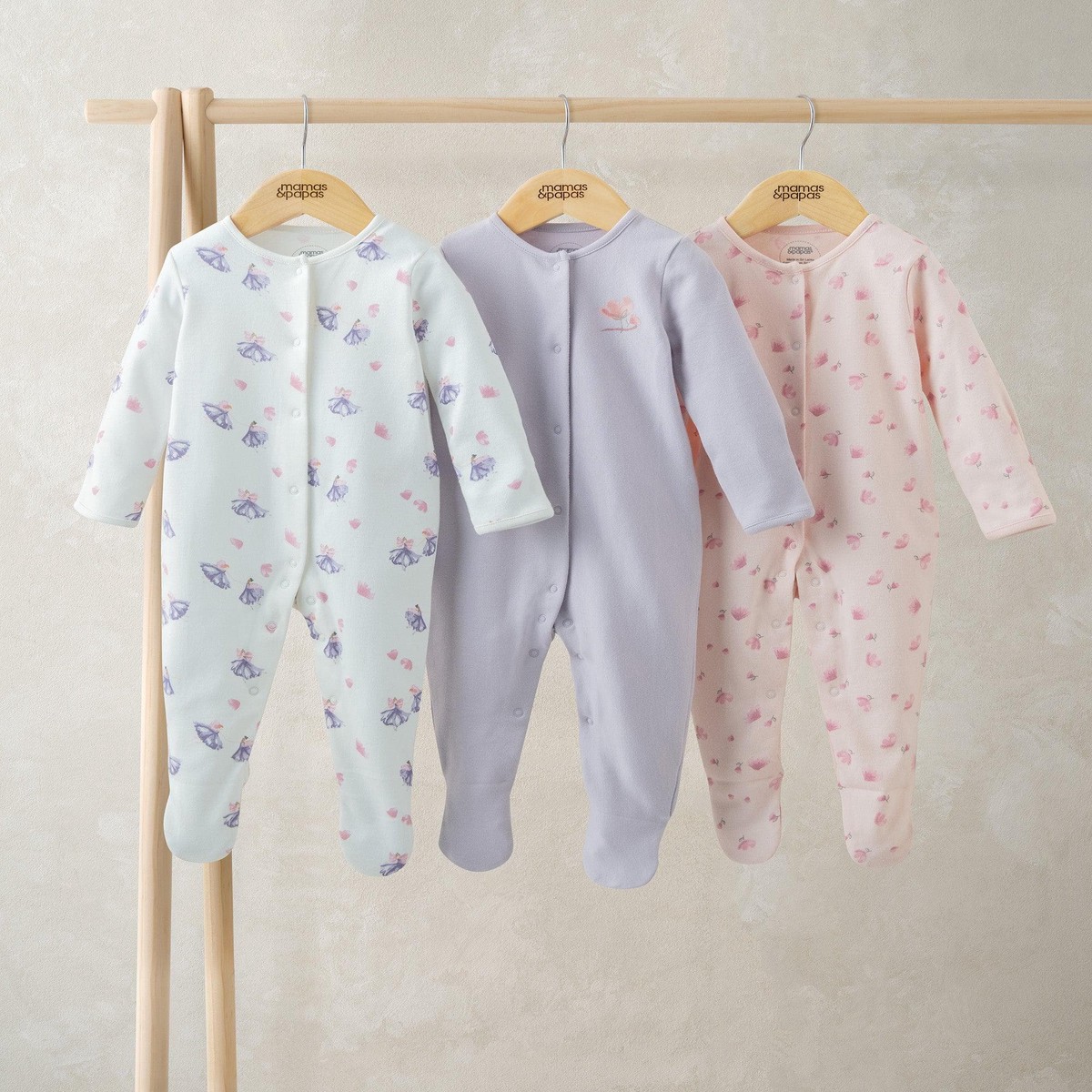 Ballerina Sleepsuits (Pack Of 3) Newborn