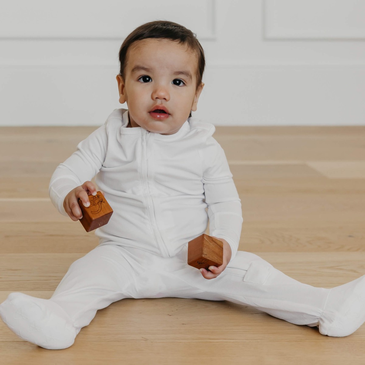 Zip-Up Footie Pajama - Dove Newborn