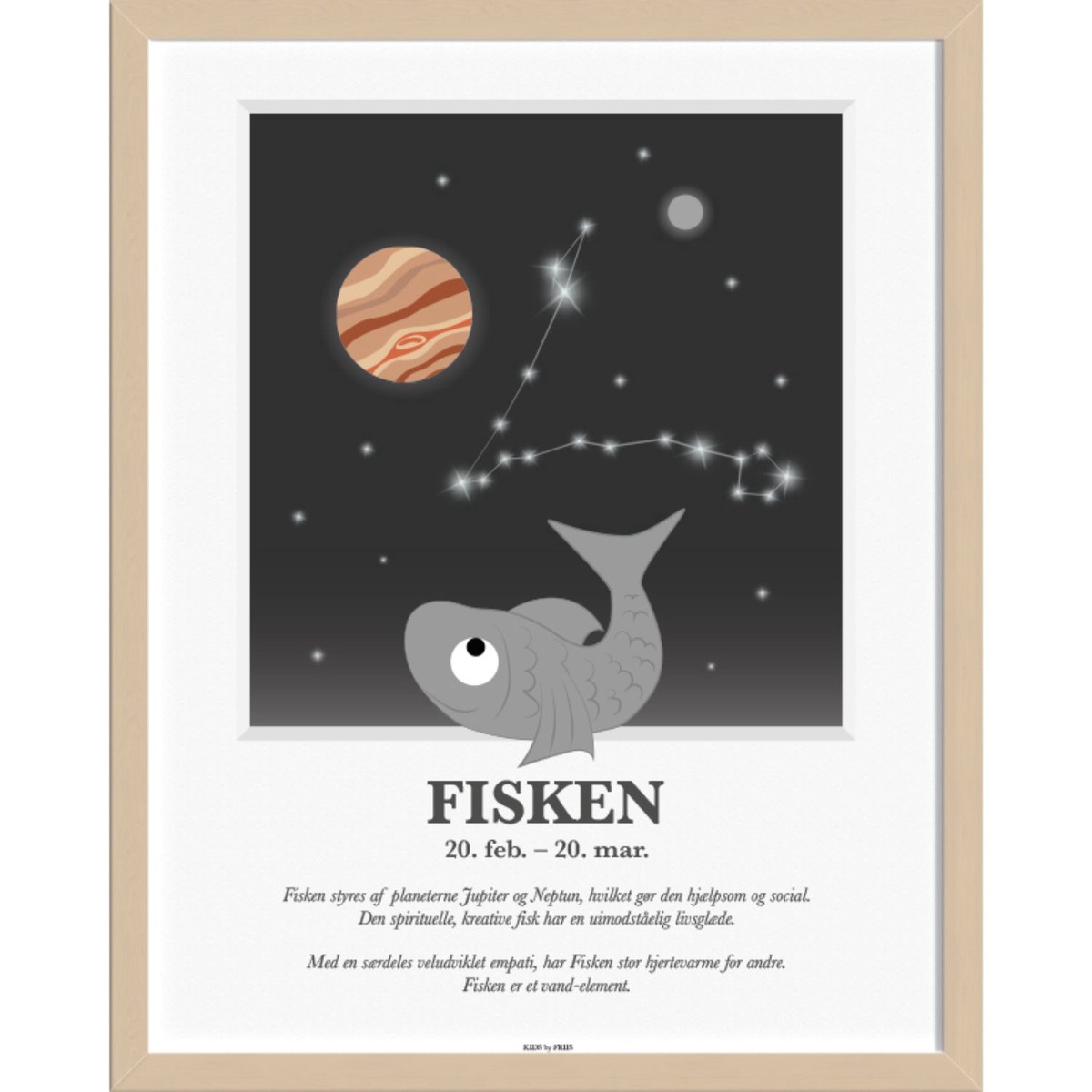 Kids by Friis A3 Poster M Stjernetegn Fisken