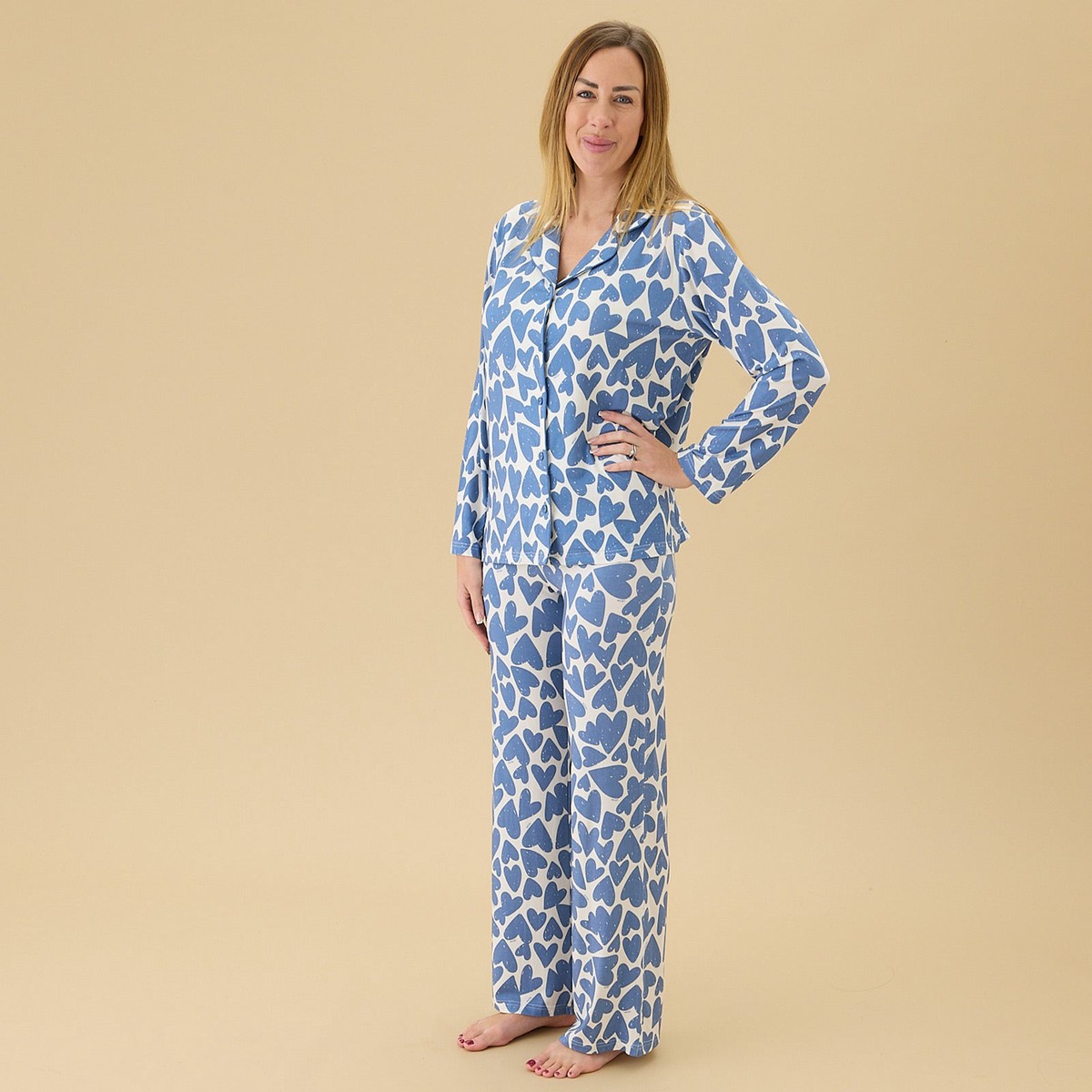 WomenS Blue Hearts Pyjamas BlueHearts