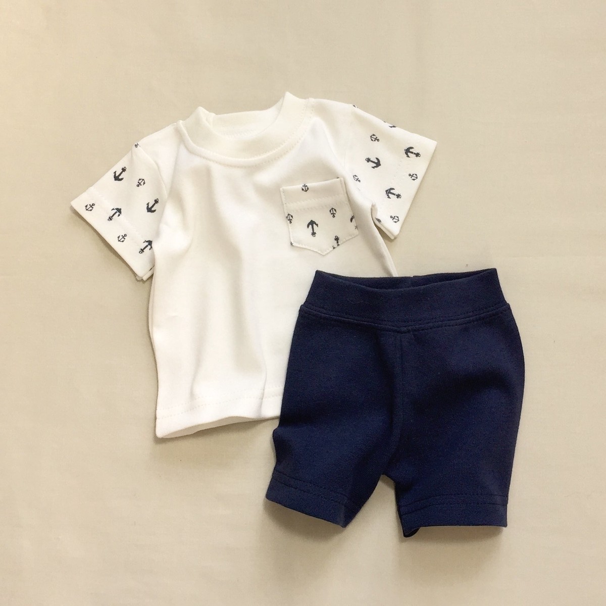Minimalist Short Sleeve Tee Shorts Set Deep Lake 1 month (5-8lb)