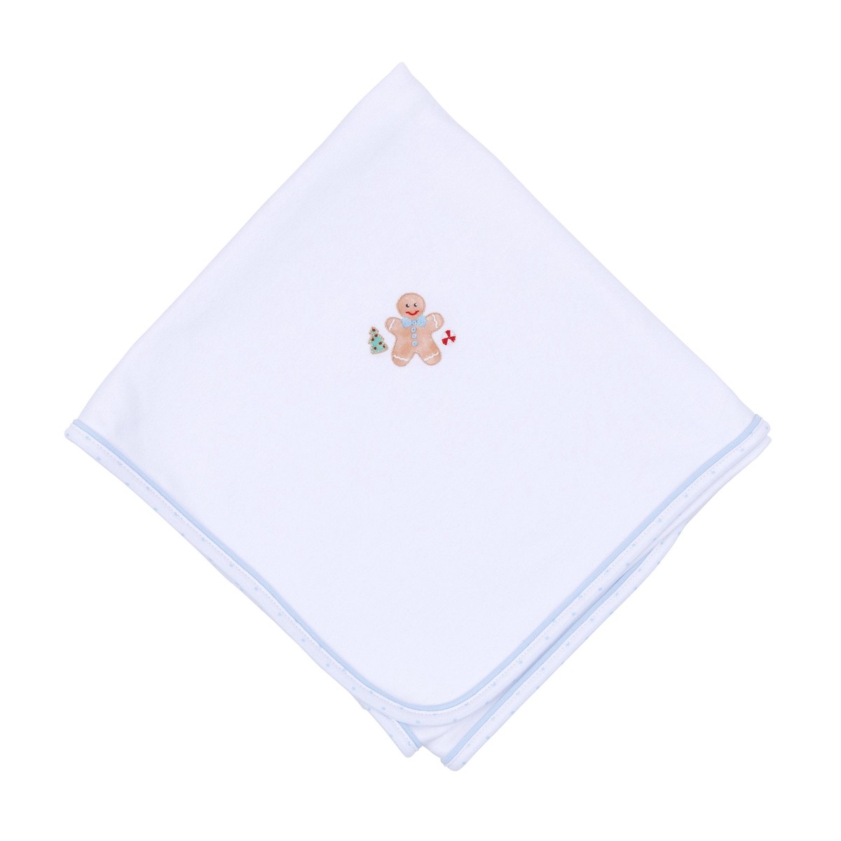 Frosted Wonderland Embroidered Receiving Blanket - Light Blue