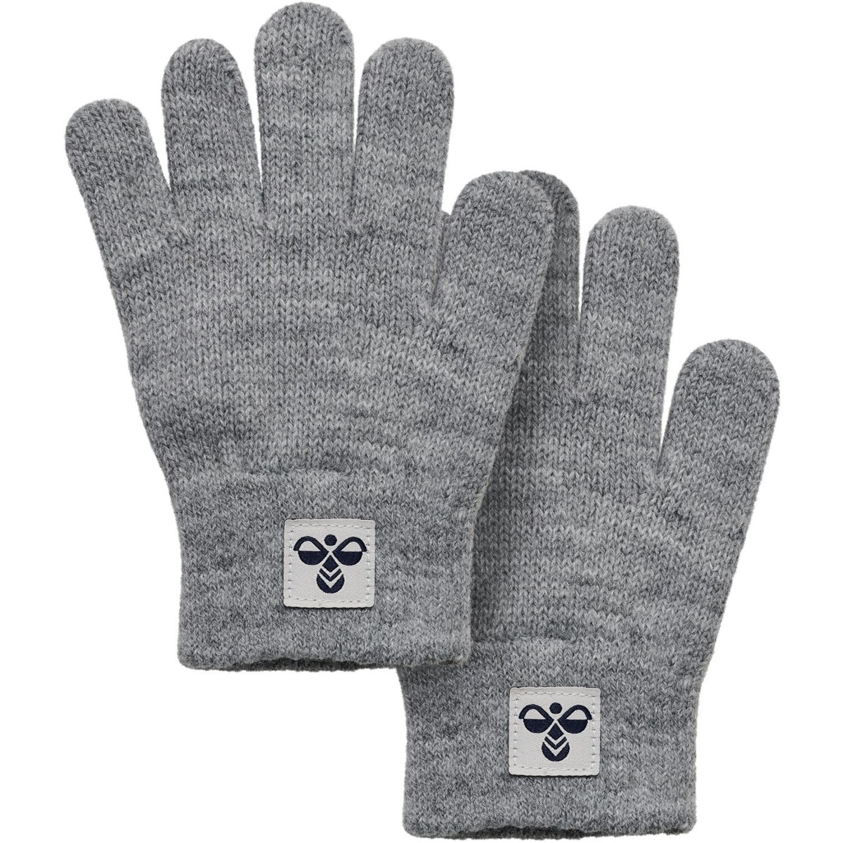 Hummel Grey Melange Knit Gloves 2-Pack 4-8 y