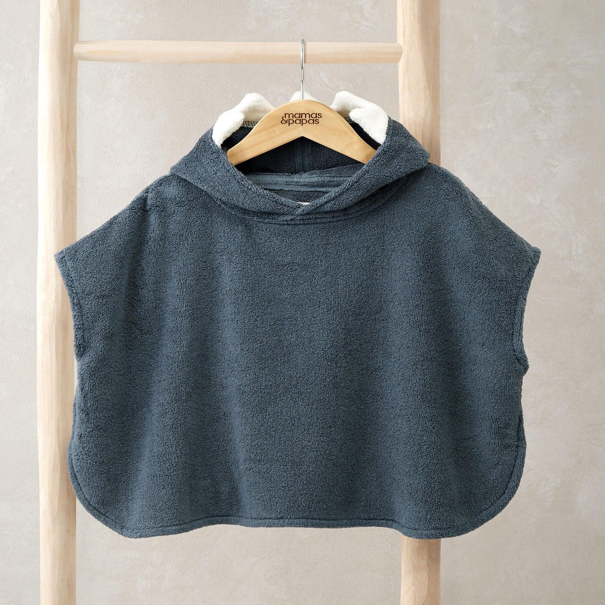 3D Fin Towelling Poncho - Blue 3-6Month