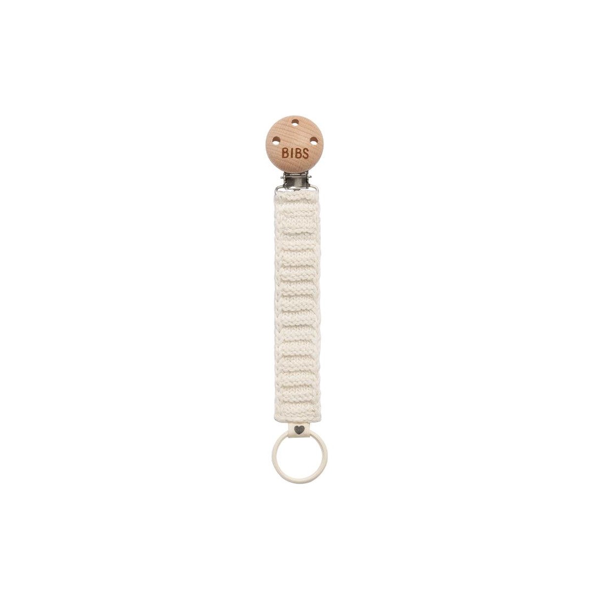 BIBS Pacifier Clip - Ivory - Knitted