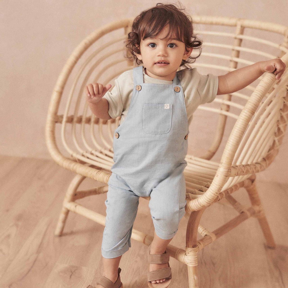 Organic Cotton Chambray Dungarees ChambrayBlue