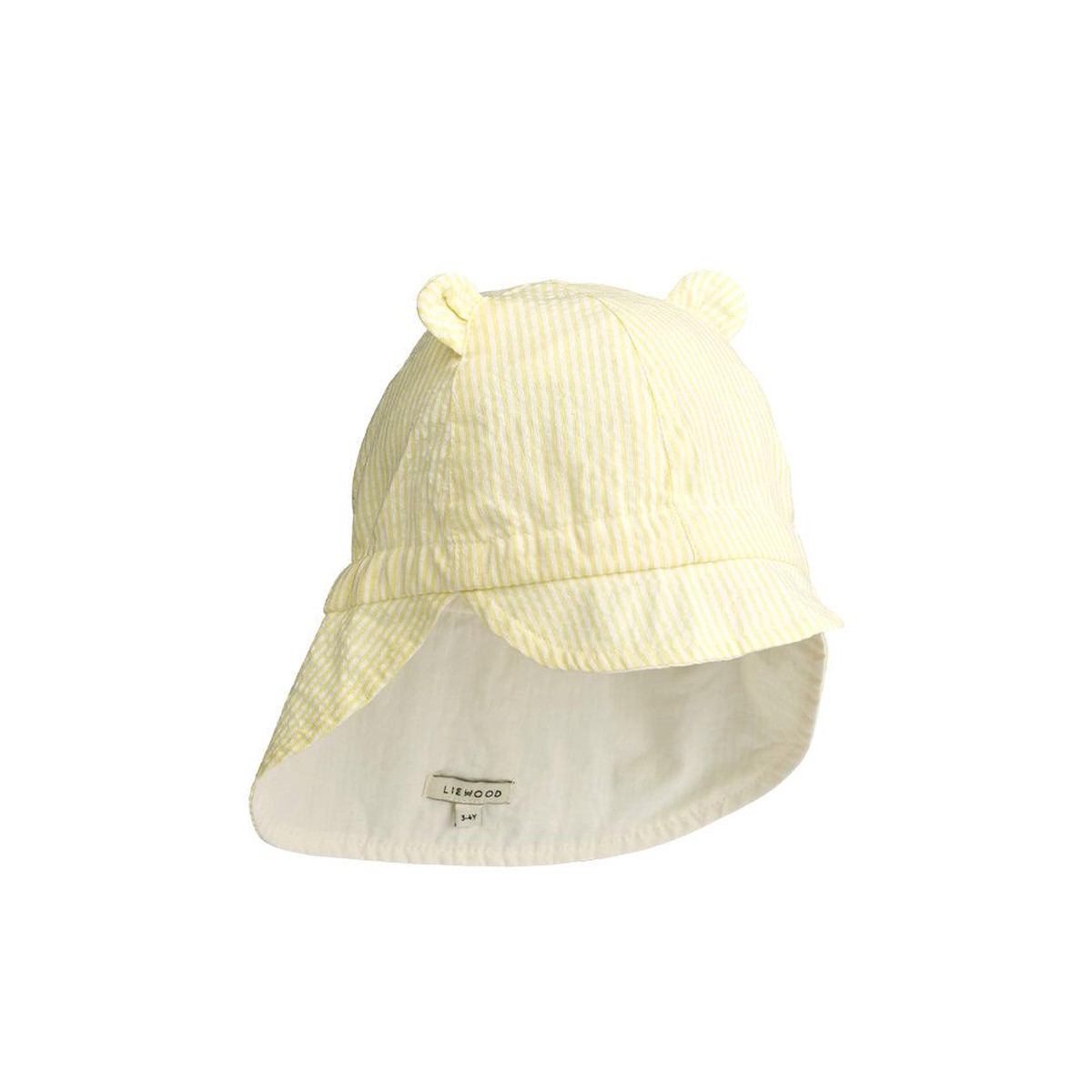 Liewood Gorm Reversible Seersucker Sun Hat With Ears - Lemonade Creme De La Creme