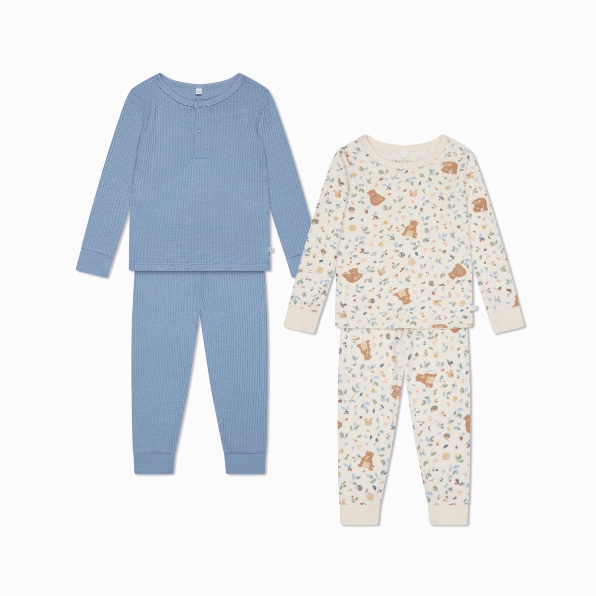 Bear Print Waffle Pyjamas 2 Pack HoneyBearPrint