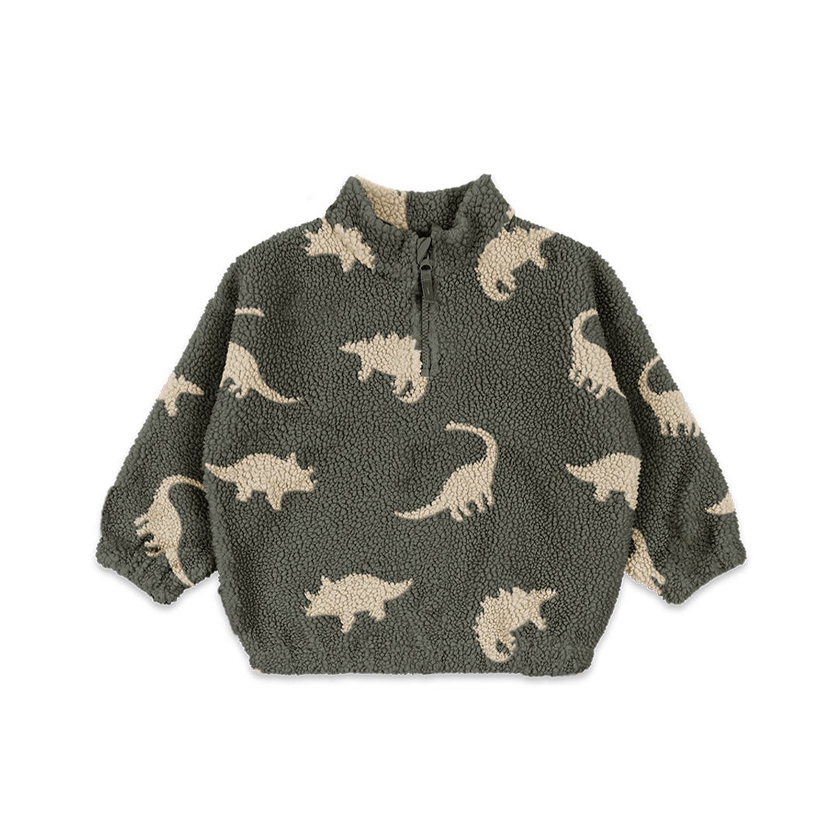 Konges Slojd Jody Teddy Half Zip - Dino Silhouette